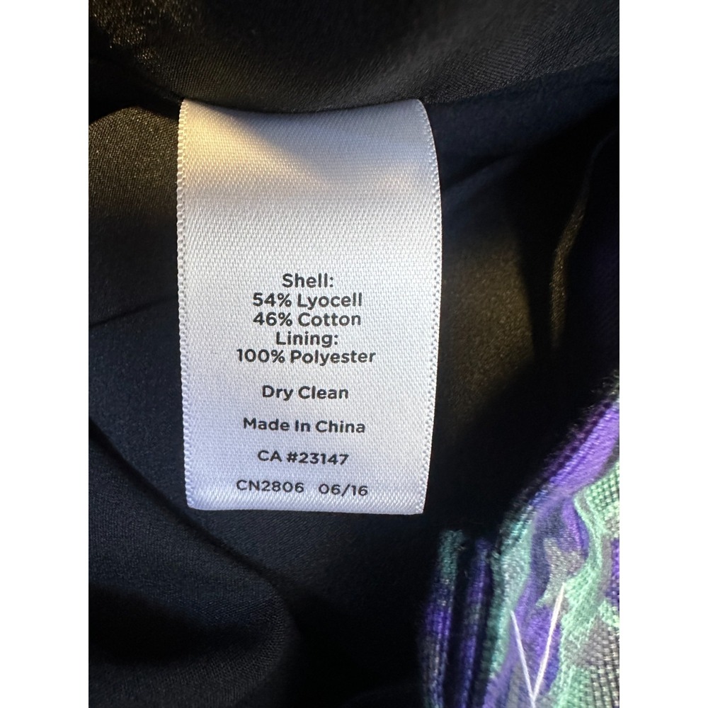 Talbots Petites Women 16P Purple Teal Floral Pencil Skirt Lyocell Cotton CN2806 - Picture 4 of 12
